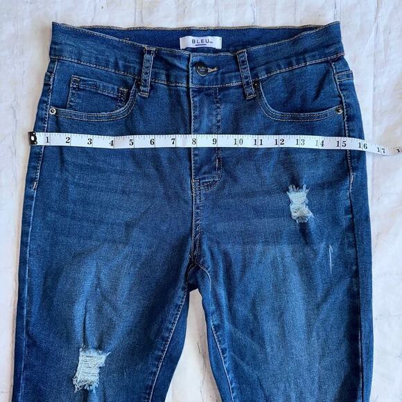 NWOT Women’s Size 6 BLEU Destroyed Leg Stretch Denim Blue Jeans - Picture 3 of 7